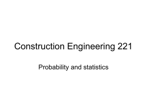 Construction Engineering 221 Probability and statistics