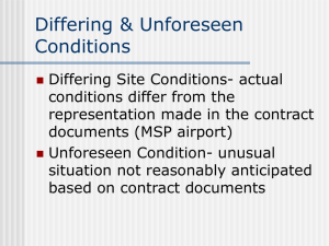 Differing &amp; Unforeseen Conditions