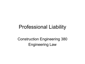 Professional Liability Construction Engineering 380 Engineering Law