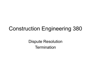 Construction Engineering 380 Dispute Resolution Termination