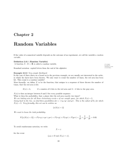 Random Variables Chapter 2