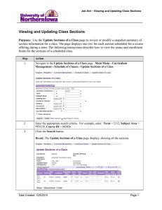 Viewing and Updating Class Sections