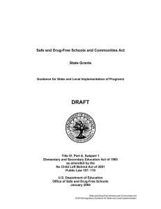 DRAFT Safe and Drug-Free Schools and Communities Act  State Grants