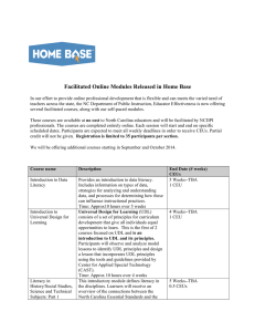 Facilitated Online Modules Released in Home Base