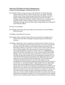Home Base IIS Webinar for District Administrators –  Using Curriculum Manager in Schoolnet (02­06­14) 