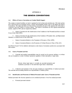 THE GENEVA CONVENTIONS APPENDIX A