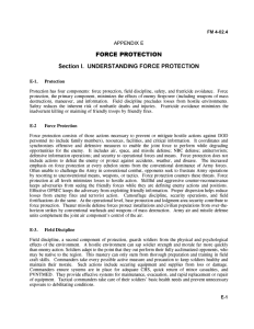 FORCE PROTECTION Section I.  UNDERSTANDING FORCE PROTECTION APPENDIX E