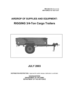 RIGGING 3/4-Ton Cargo Trailers JULY 2003 AIRDROP OF SUPPLIES AND EQUIPMENT: