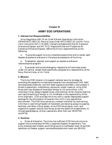 ARMY EOD OPERATIONS Chapter III 1. Interservice Responsibilities