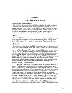 NAVY EOD OPERATIONS Chapter V 1. Interservice Responsibilities