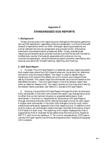 STANDARDIZED EOD REPORTS Appendix D 1. Background