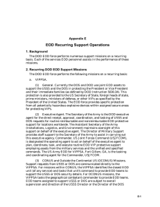 EOD Recurring Support Operations Appendix E 1. Background