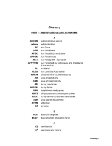 Glossary PART I—ABBREVIATIONS AND ACRONYMS A