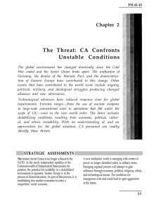 The Threat: CA Confronts Unstable Conditions Chapter 2