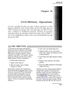 Civil-Military Operations Chapter 10