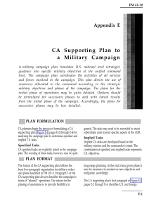 CA Supporting Plan to a Military Campaign Appendix E