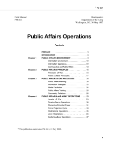 Public Affairs Operations Field Manual Headquarters FM 46-1