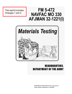Materials Testing FM 5-472 NAVFAC MO 330 AFJMAN 32-1221(I)