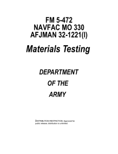 Materials Testing  FM 5-472 NAVFAC MO 330