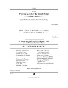 Supreme Court of the United States SUPPLEMENTAL APPENDIX