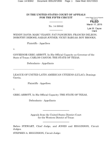 FILED IN THE UNITED STATES COURT OF APPEALS FOR THE FIFTH CIRCUIT