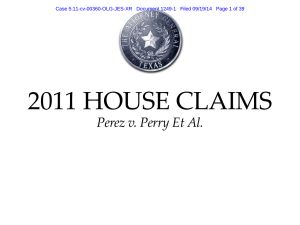 2011 HOUSE CLAIMS Perez v. Perry Et Al.