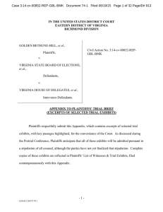 Case 3:14-cv-00852-REP-GBL-BMK   Document 74-1   Filed 06/19/15 ... et al. Civil Action No. 3:14-cv-00852-REP- IN THE UNITED STATES DISTRICT COURT