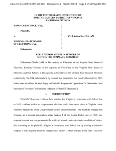 Case 3:13-cv-00678-REP-LO-AKD   Document 43   Filed 01/06/14 ... IN THE UNITED STATES DISTRICT COURT RICHMOND DIVISION