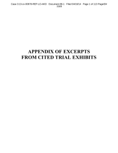 APPENDIX OF EXCERPTS FROM CITED TRIAL EXHIBITS