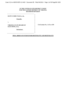 Case 3:13-cv-00678-REP-LO-AKD   Document 85   Filed 04/16/14 ... ) IN THE UNITED STATES DISTRICT COURT