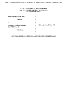Case 3:13-cv-00678-REP-LO-AKD   Document 106   Filed 06/20/14 ...  ) IN THE UNITED STATES DISTRICT COURT