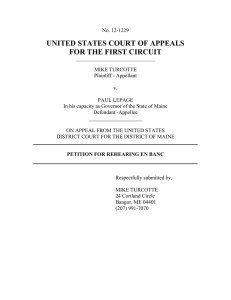UNITED STATES COURT OF APPEALS FOR THE FIRST CIRCUIT