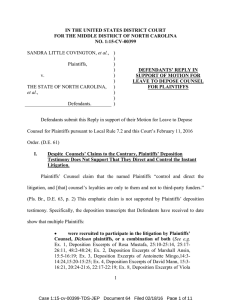 et al. ) Plaintiffs, IN THE UNITED STATES DISTRICT COURT