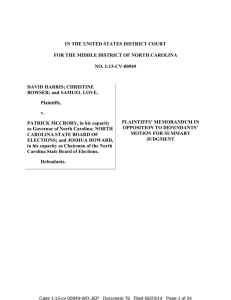 IN THE UNITED STATES DISTRICT COURT NO. 1:13-CV-00949 DAVID HARRIS; CHRISTINE