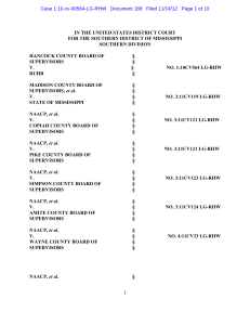 IN THE UNITED STATES DISTRICT COURT SOUTHERN DIVISION HANCOCK COUNTY BOARD OF