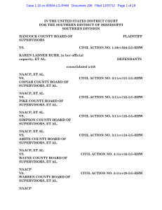 IN THE UNITED STATES DISTRICT COURT SOUTHERN DIVISION HANCOCK COUNTY BOARD OF