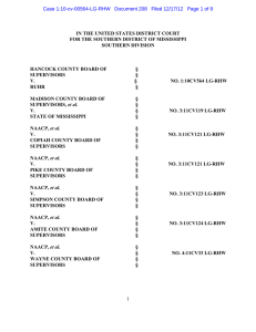 IN THE UNITED STATES DISTRICT COURT SOUTHERN DIVISION HANCOCK COUNTY BOARD OF