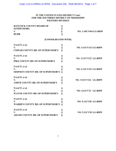 IN THE UNITED STATES DISTRICT Court WESTERN DIVISION HANCOCK COUNTY BOARD OF