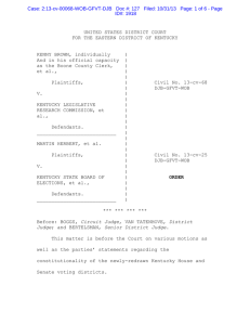 UNITED STATES DISTRICT COURT FOR THE EASTERN DISTRICT OF KENTUCKY