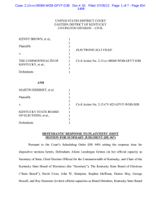 UNITED STATES DISTRICT COURT EASTERN DISTRICT OF KENTUCKY COVINGTON DIVISION – CIVIL