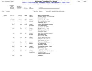 Wisconsin State Elections Board Results of Fall General Election - 11/04/2008