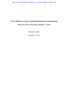 Use of Efficiency Gap in Analyzing Partisan Gerrymandering Whitford v. Nichol