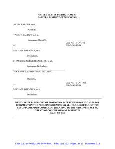 ALVIN BALDUS, et al., Plaintiffs, TAMMY BALDWIN, et al.,