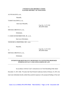 ALVIN BALDUS, et al., Plaintiffs, TAMMY BALDWIN, et al.,