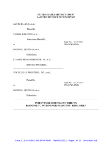 ALVIN BALDUS, et al., Plaintiffs, TAMMY BALDWIN, et al.,