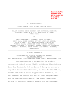 NO. SCPW-11-0000732 #I IN THE SUPREME COURT OF THE STATE OF HAWAI