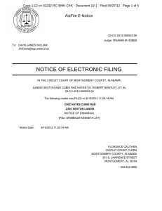 NOTICE OF ELECTRONIC FILING AlaFile E-Notice