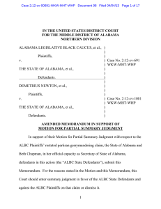 ALABAMA LEGISLATIVE BLACK CAUCUS, et al.,  )  ) Plaintiffs,