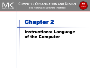 Chapter 2 Instructions: Language of the Computer C