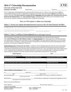 2016-17 Citizenship Documentation University of Wisconsin-Stout Financial Aid Office